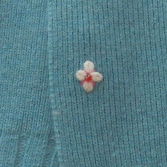 Portolano Blue 100% Cashmere Pink Flower Bead Embroidery Long Scarf and Hat Set - Picture 6 of 6